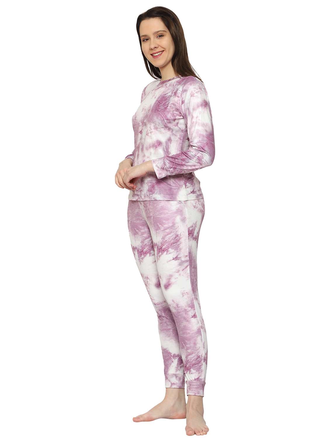 women printed pyjama nightwear set - 21348650 -  Standard Image - 2