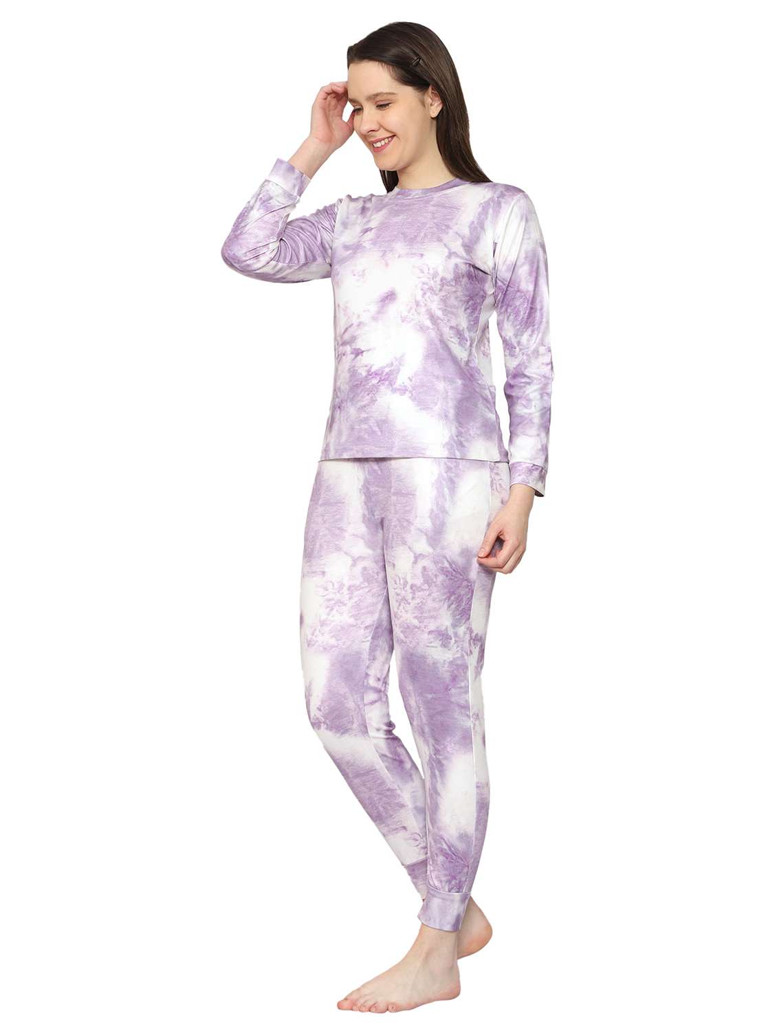 women printed pyjama nightwear set - 21348653 -  Standard Image - 2