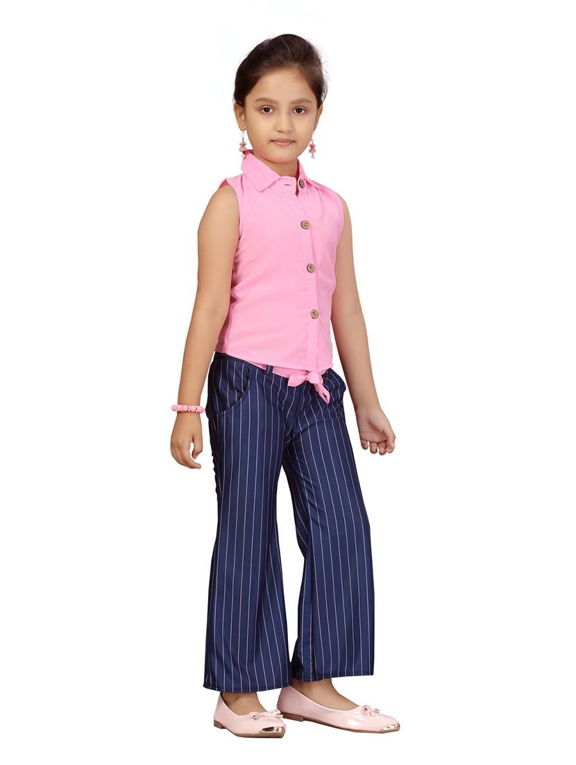 girls pink cotton blend twin set - 21348783 - Standard Image - 2