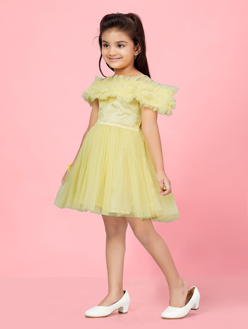 girls net fit and flare frock - 21348815 - Standard Image - 2
