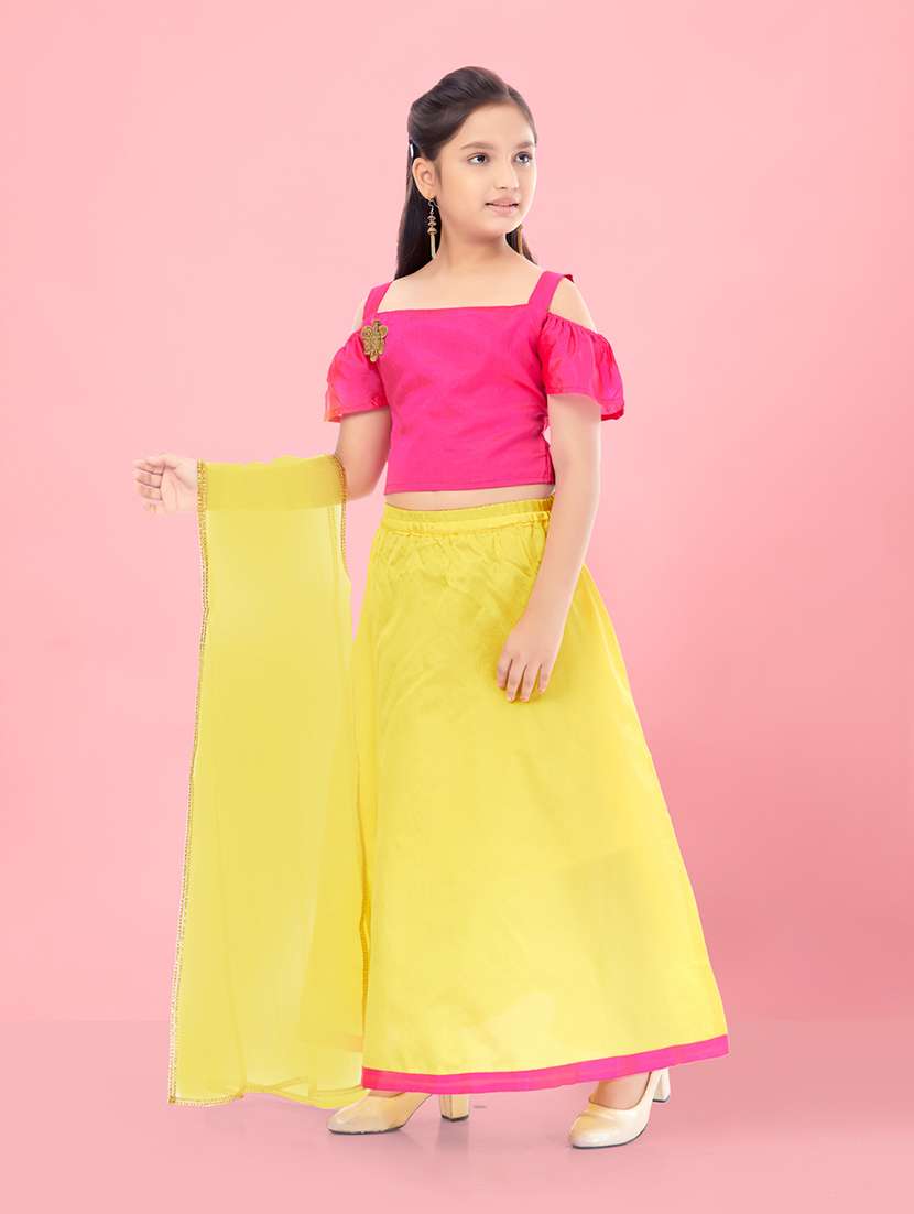 girls pink silk lehenga choli - 21348846 -  Standard Image - 2