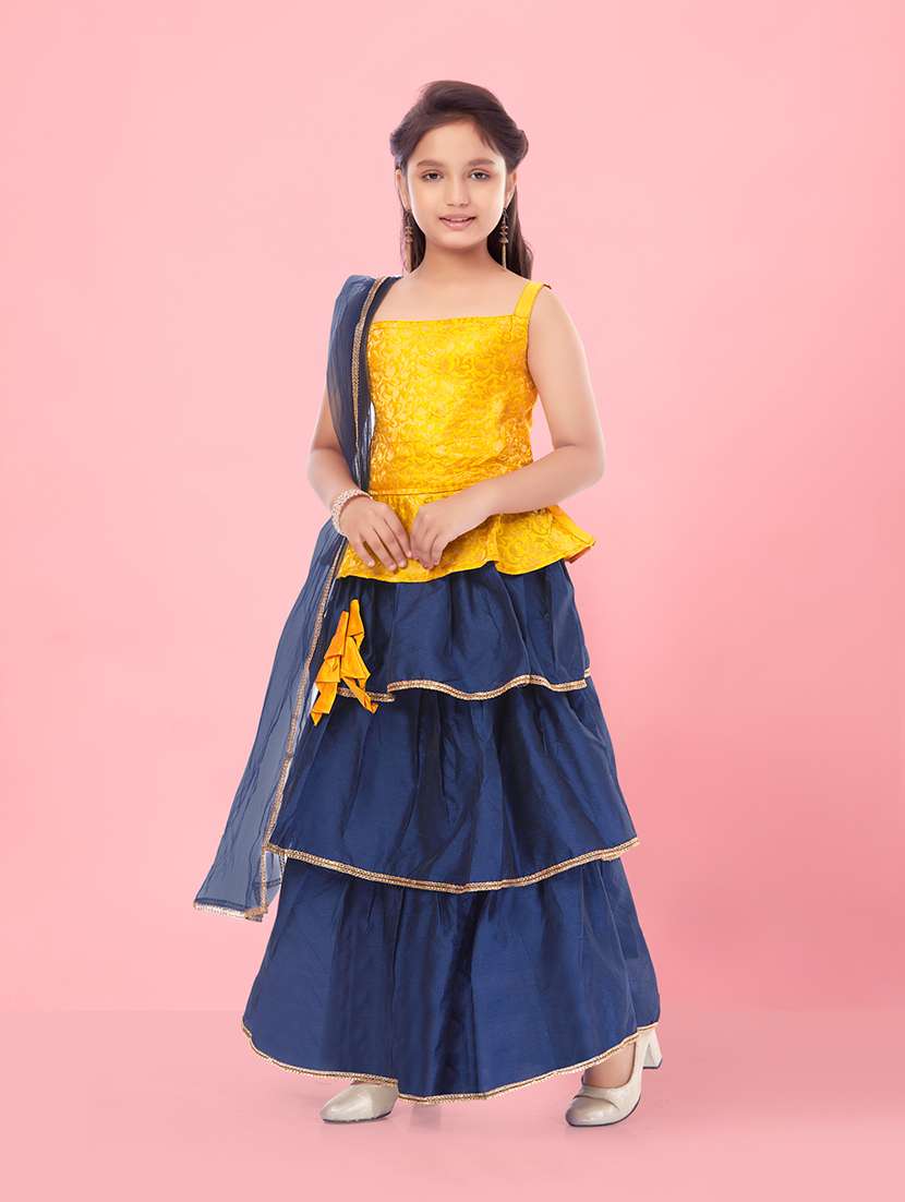 yellow silk lehenga choli