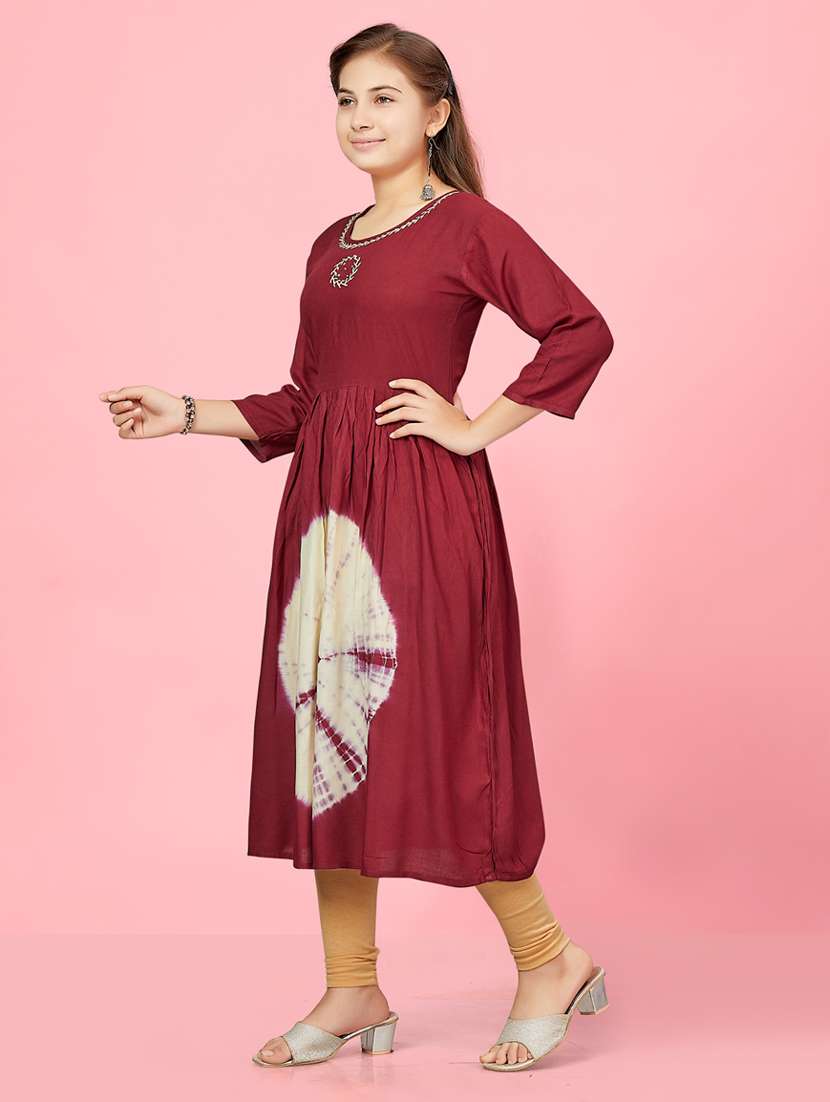 girls tie & dye cotton kurta legging set - 21349056 - Standard Image - 2