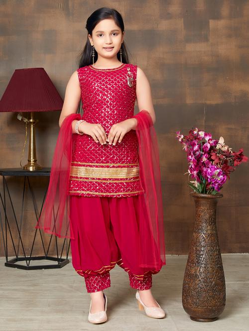 girls top and bottom ethnic wear sets - 21349098 - Standard Image - 0