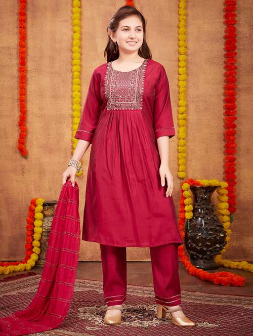 girls top and bottom ethnic wear sets - 21349140 - Standard Image - 0