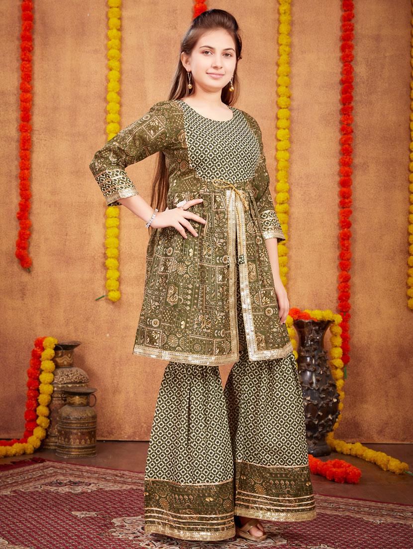 girls top and bottom ethnic wear sets - 21349153 - Standard Image - 2