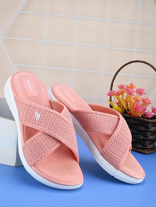 women peach slip on sandal - 21349419 - Standard Image - 0