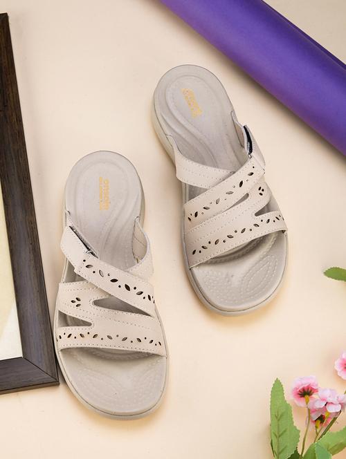 women beige slip on sandal - 21349423 - Standard Image - 0