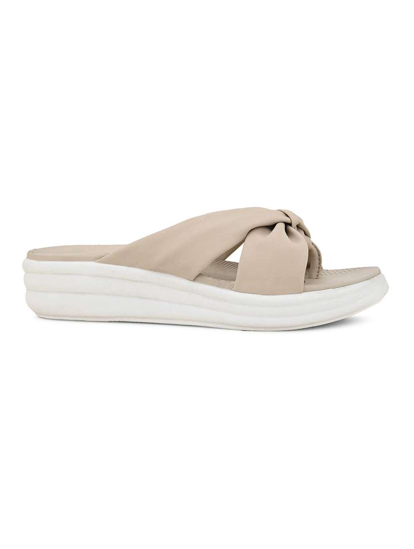 women beige slip on sandal - 21349426 -  Standard Image - 2