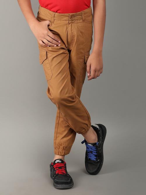 khaki cotton cargo pants - 21349447 - Standard Image - 0