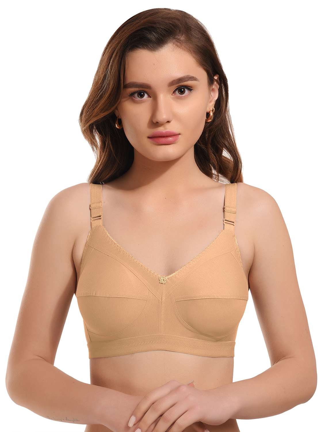 beige hosiery minimizer bra