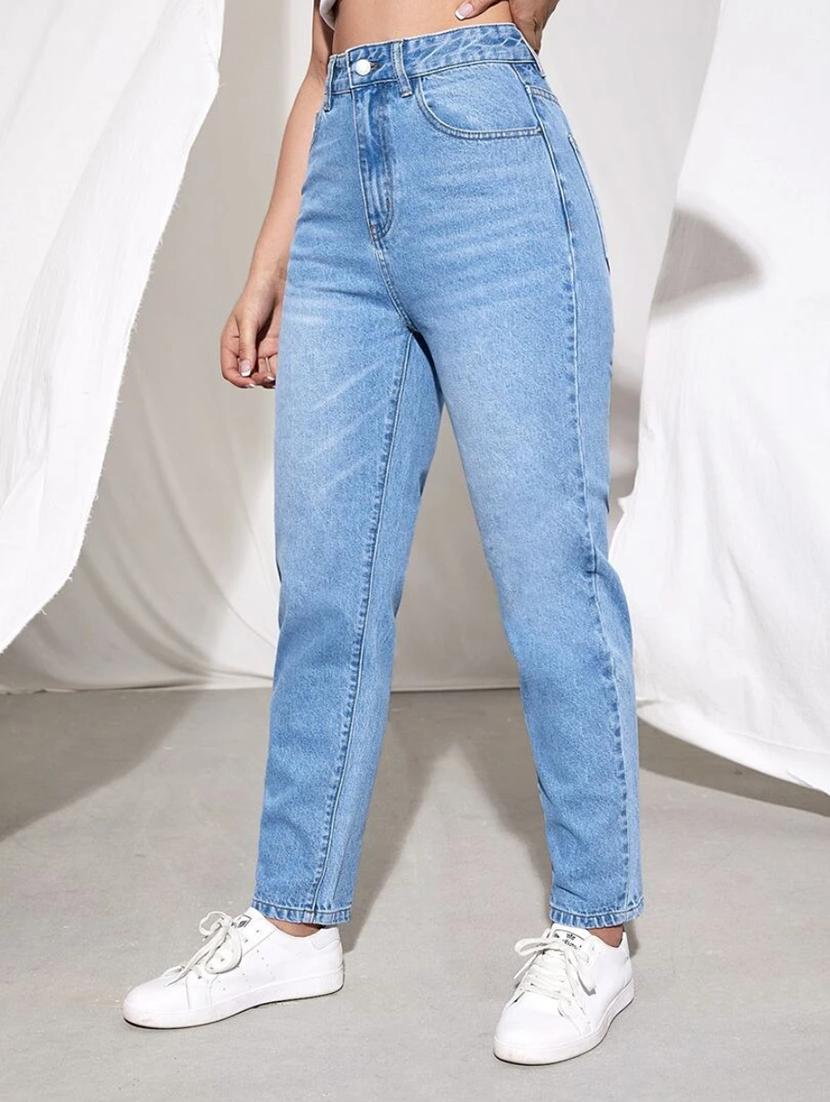 light blue high rise full length denim jean - 21350190 - Standard Image - 2