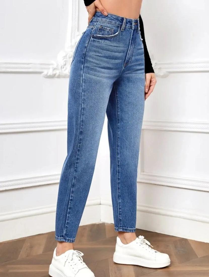 women solid high rise mom fit jean - 21350191 - Standard Image - 2