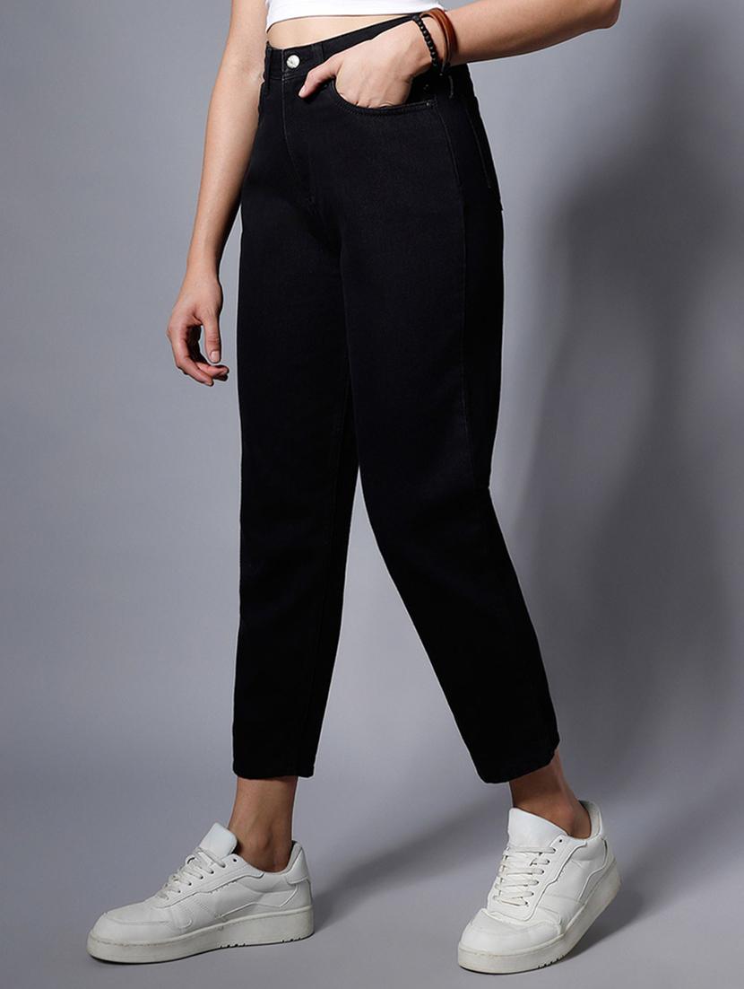 black solid high rise denim jean - 21350192 - Standard Image - 2