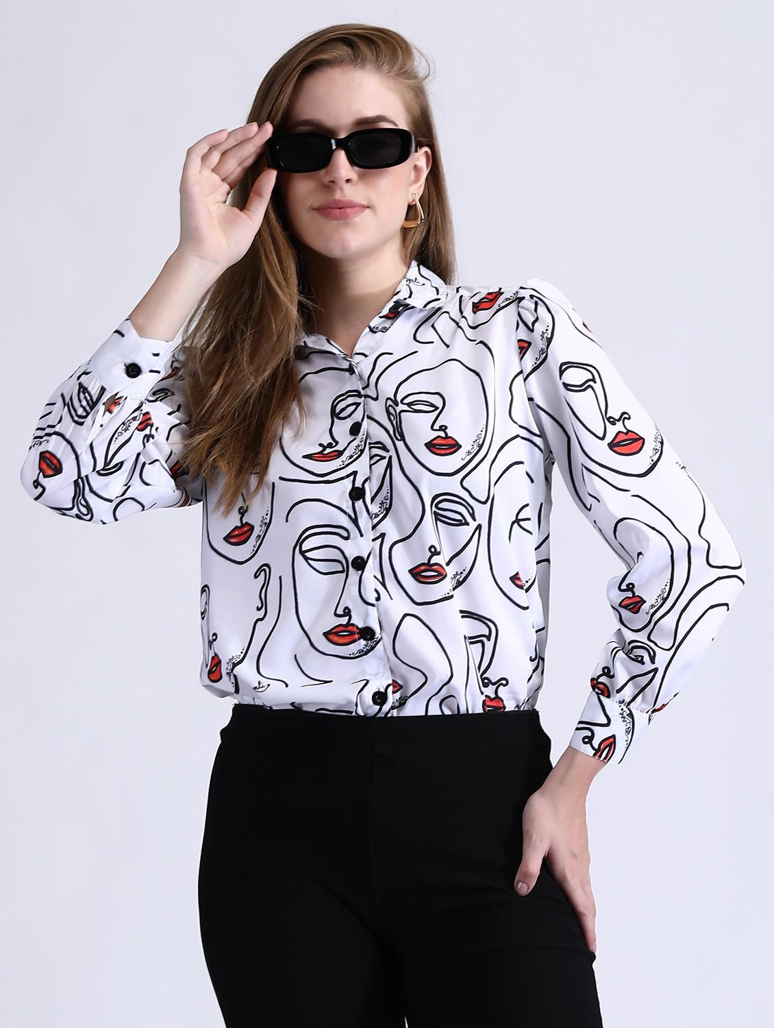 off white printed regular shirt - 21350212 - Standard Image - 2