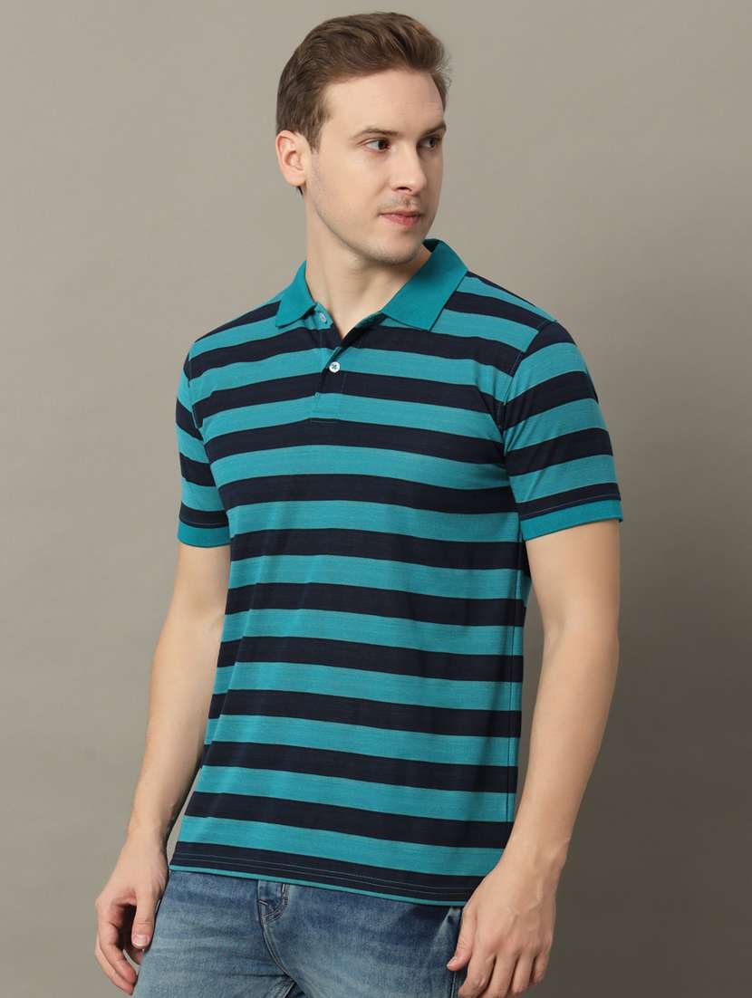 men striped polo t-shirt