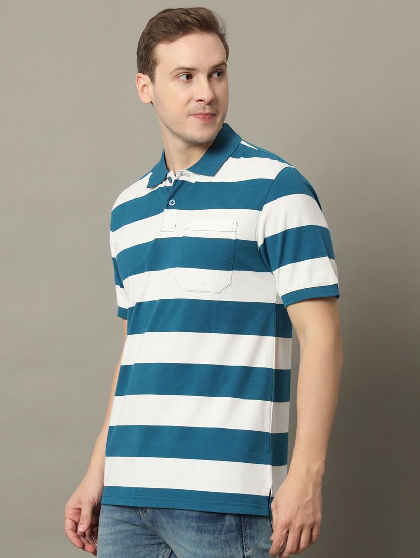 men striped polo t-shirt