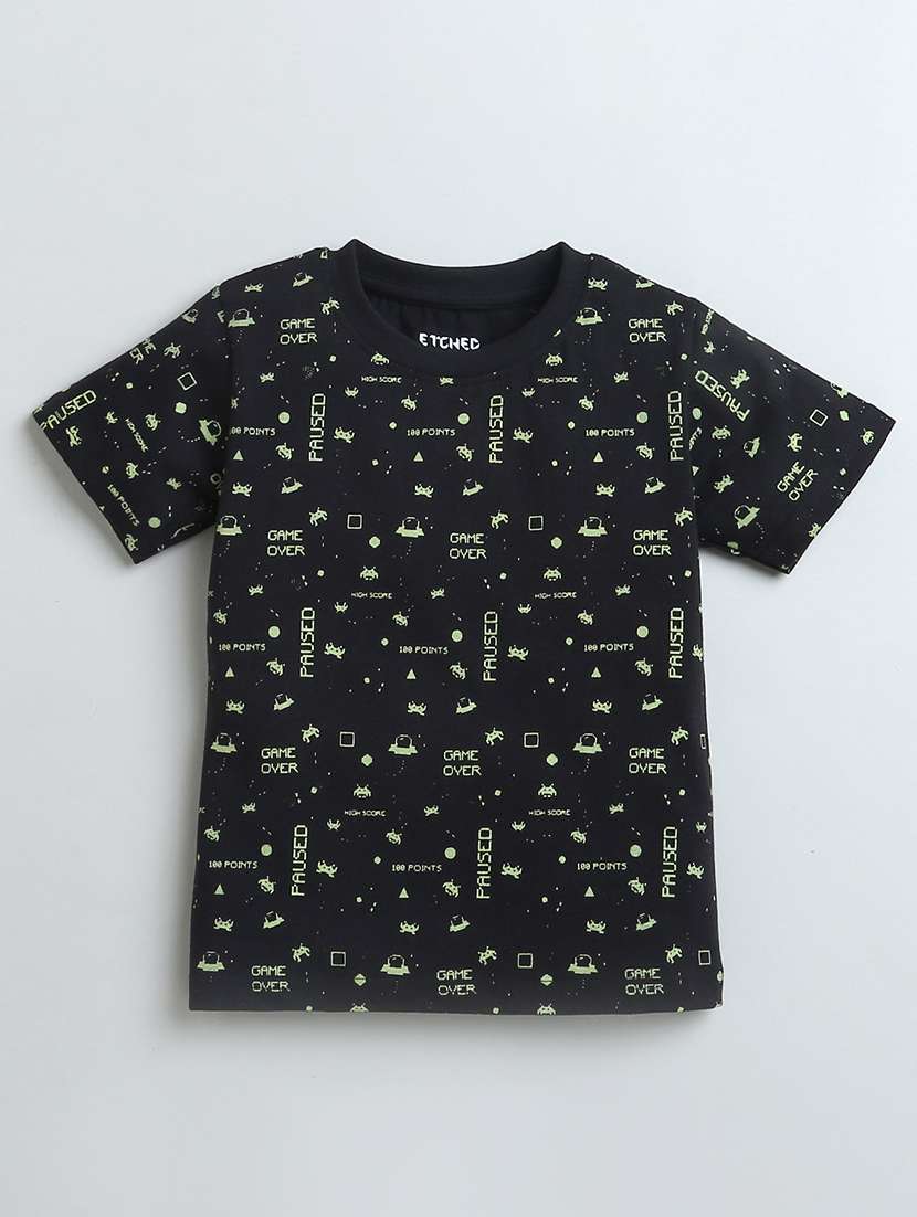 boys round neck printed t-shirt