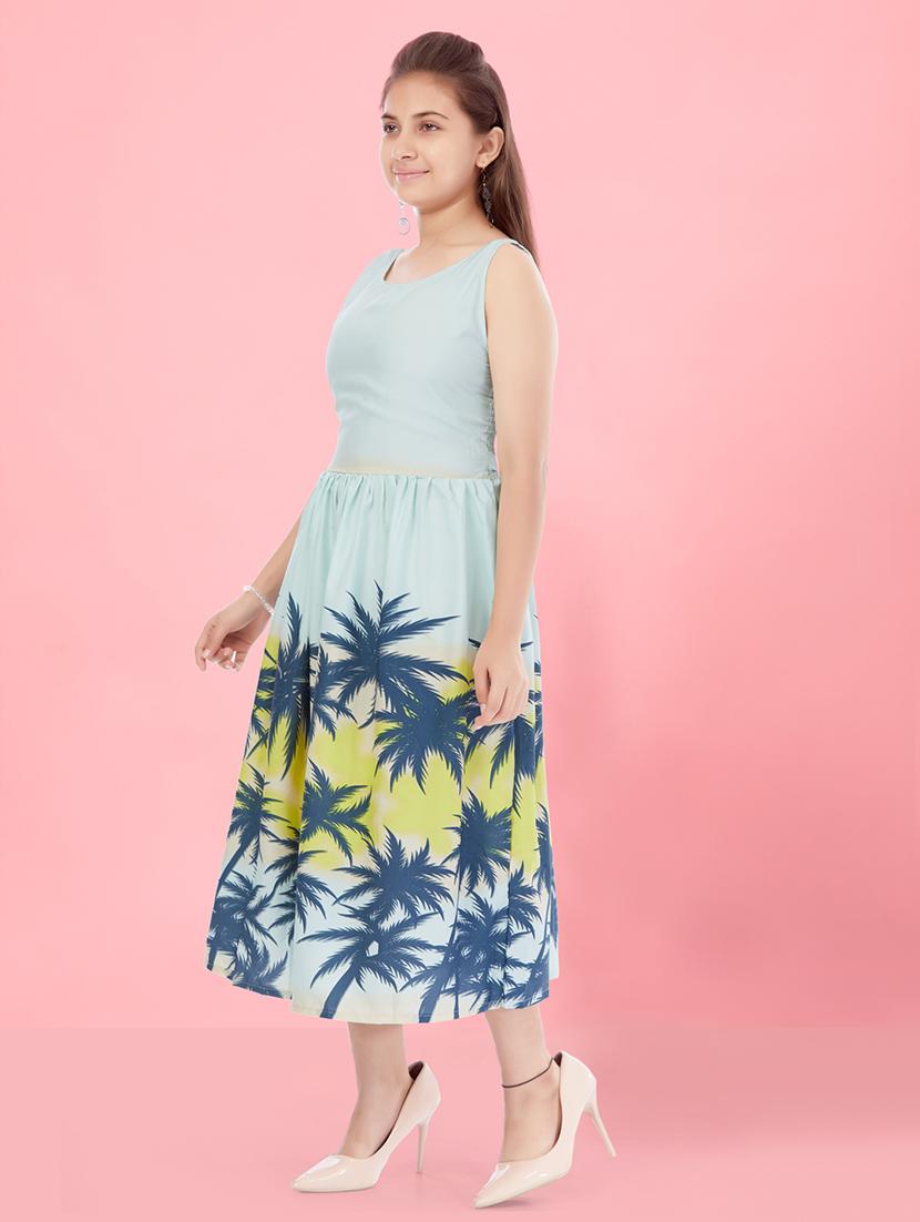 girls round neck printed frock - 21350528 - Standard Image - 2