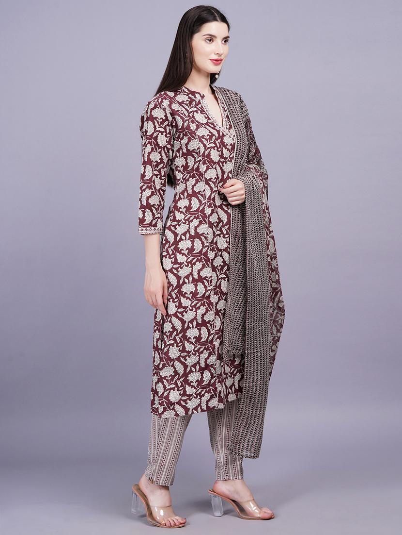 women printed kurta pant with dupatta set - 21350575 - Standard Image - 2