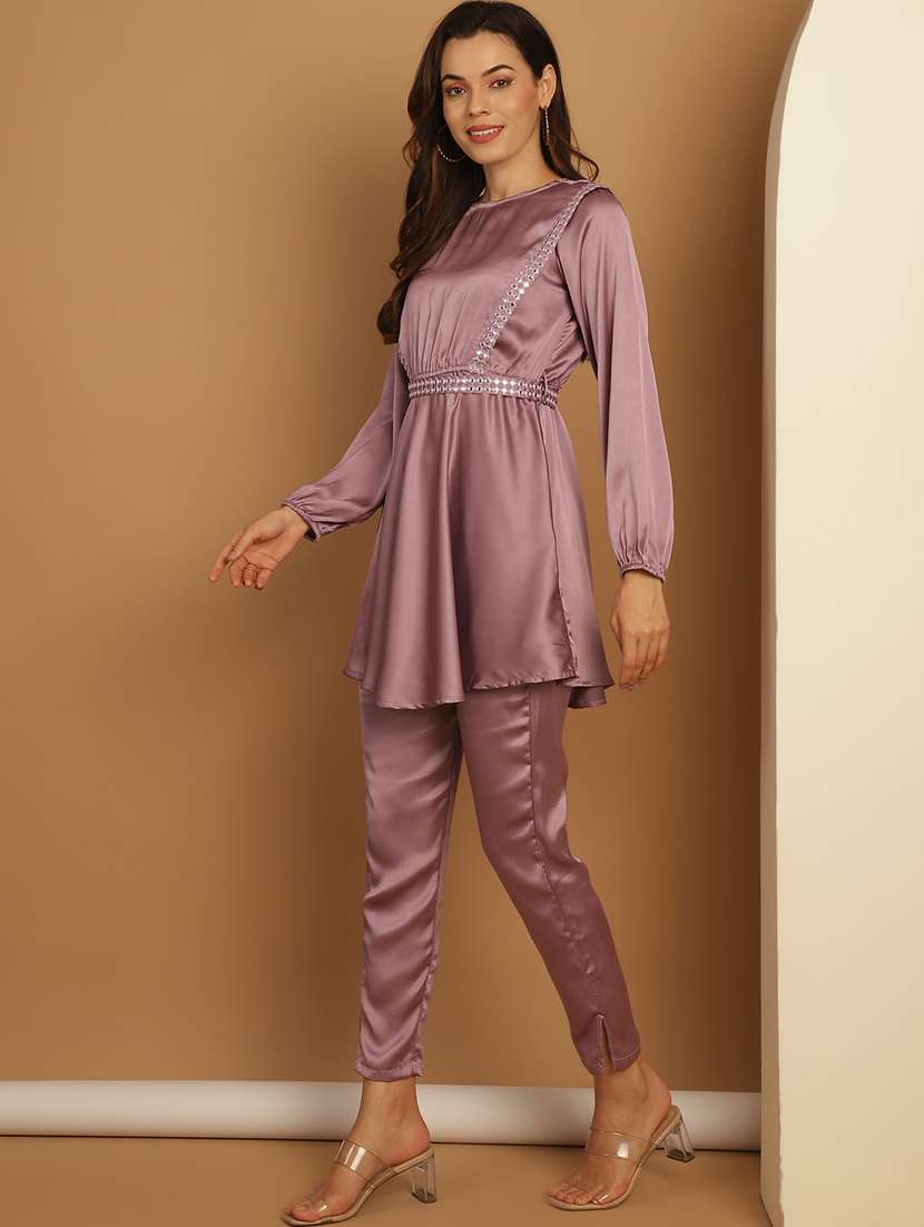 women mirror work detailed ethnic co-ord set - 21350585 -  Standard Image - 2