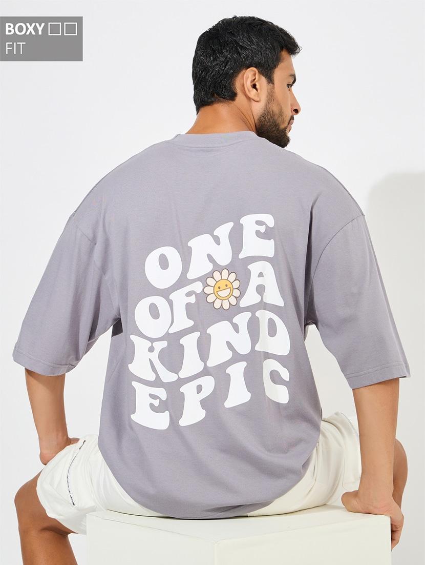 men grey cotton back print t-shirt - 21352126 - Standard Image - 2