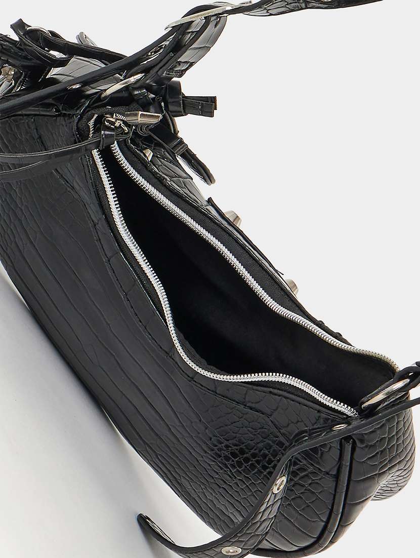 Women Black Leatherette Handbag - 21352142 -  Standard Image - 2
