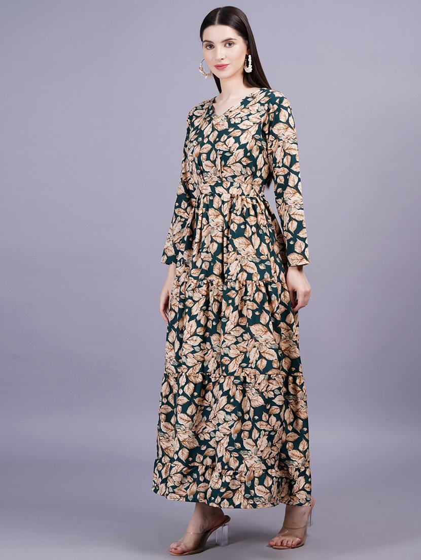 women printed long sleeves fit & flare dress - 21352153 - Standard Image - 2