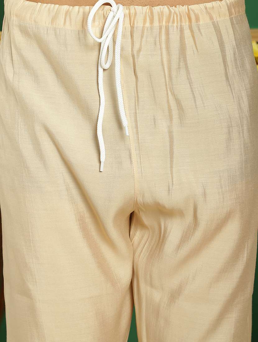 men solid mandarin neck kurta pyjama ethnic wear set - 21352445 -  Standard Image - 7