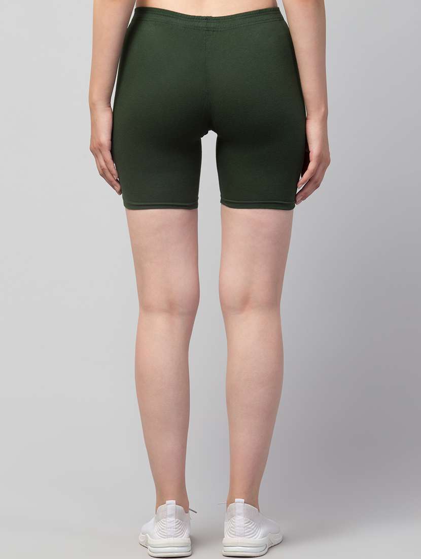 women's solid mid rise active wear shorts - 21352630 - Standard Image - 2