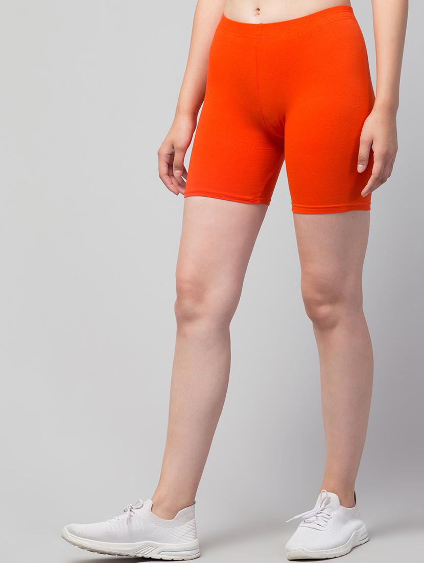 women's solid mid rise active wear shorts - 21352667 - Standard Image - 2