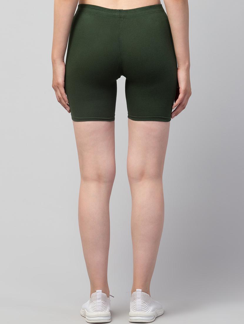 women's solid mid rise active wear shorts - 21352680 - Standard Image - 2