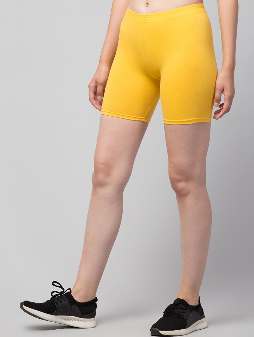 women's solid mid rise active wear shorts - 21352685 - Standard Image - 2