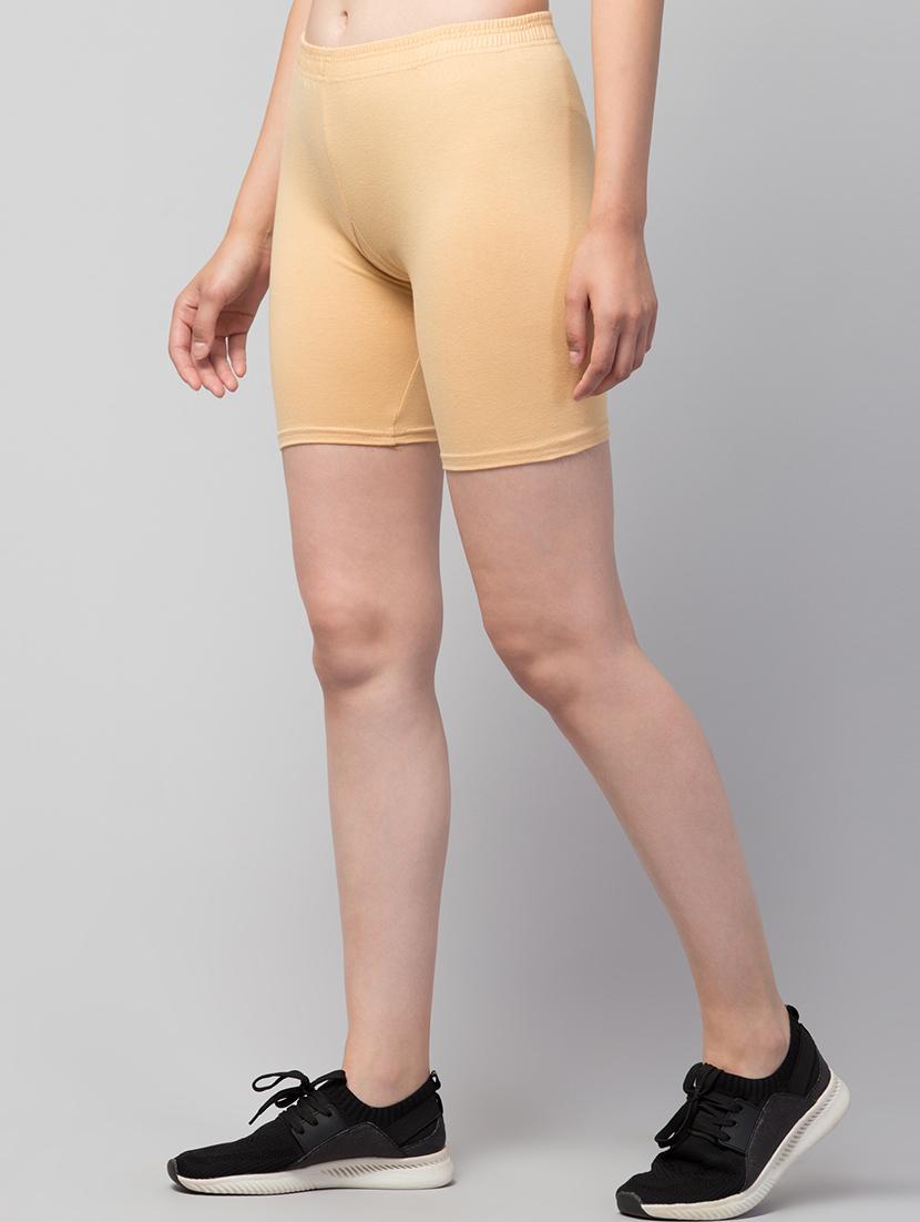 women's solid mid rise active wear shorts - 21352716 - Standard Image - 2