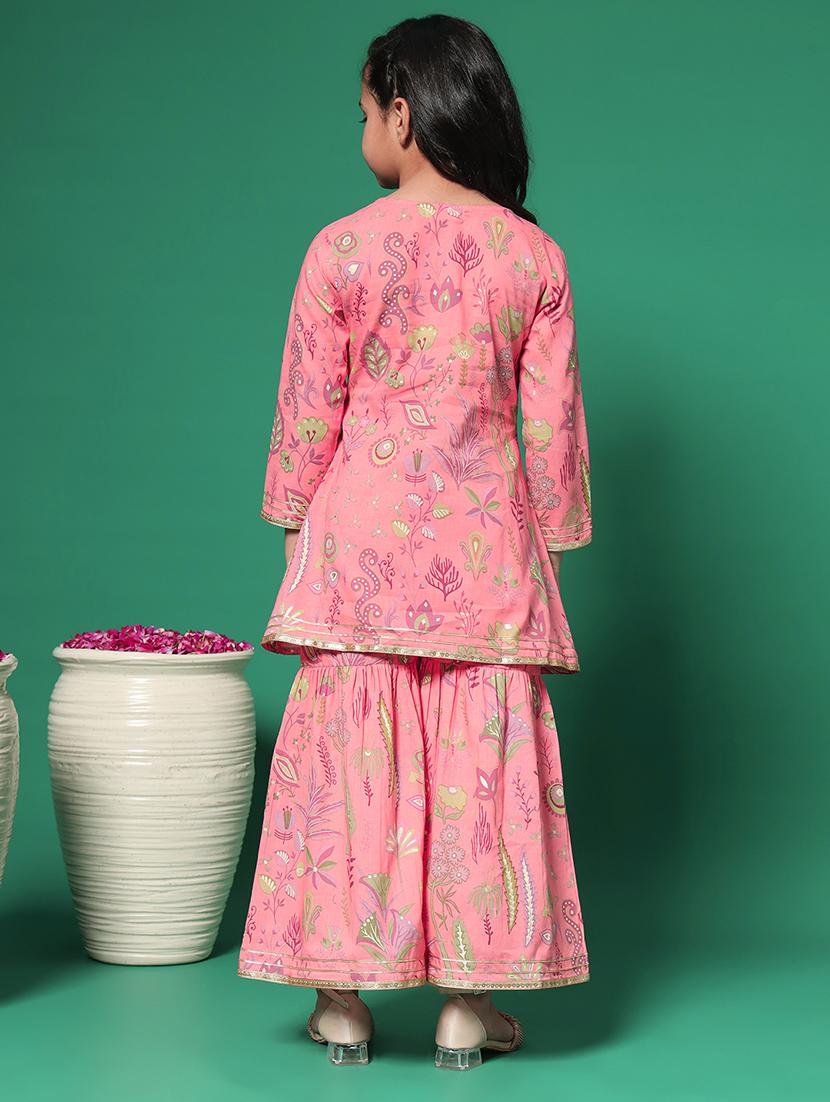 girls florals printed kurta sharara set - 21352851 - Standard Image - 2