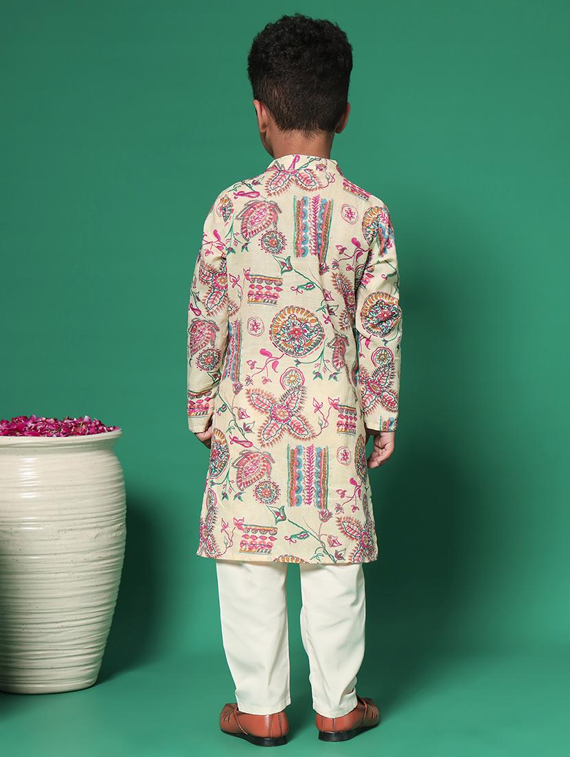 boys printed festive wear kurta set - 21352859 - Standard Image - 2