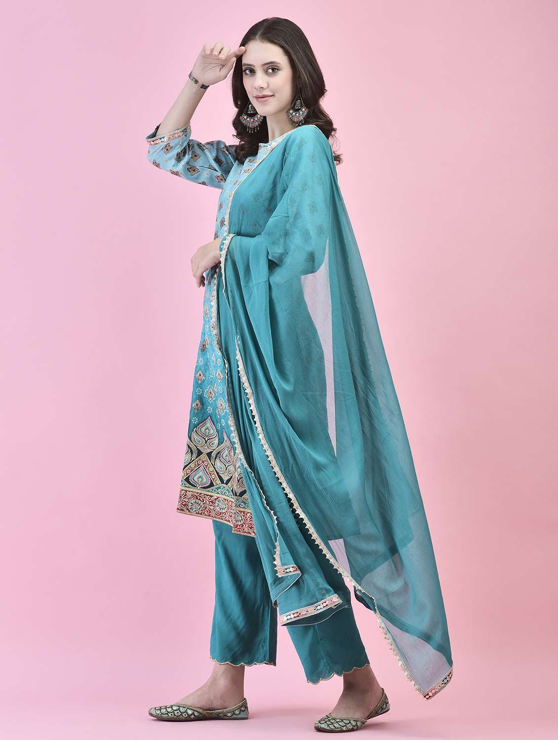 women kurta pant set with dupatta