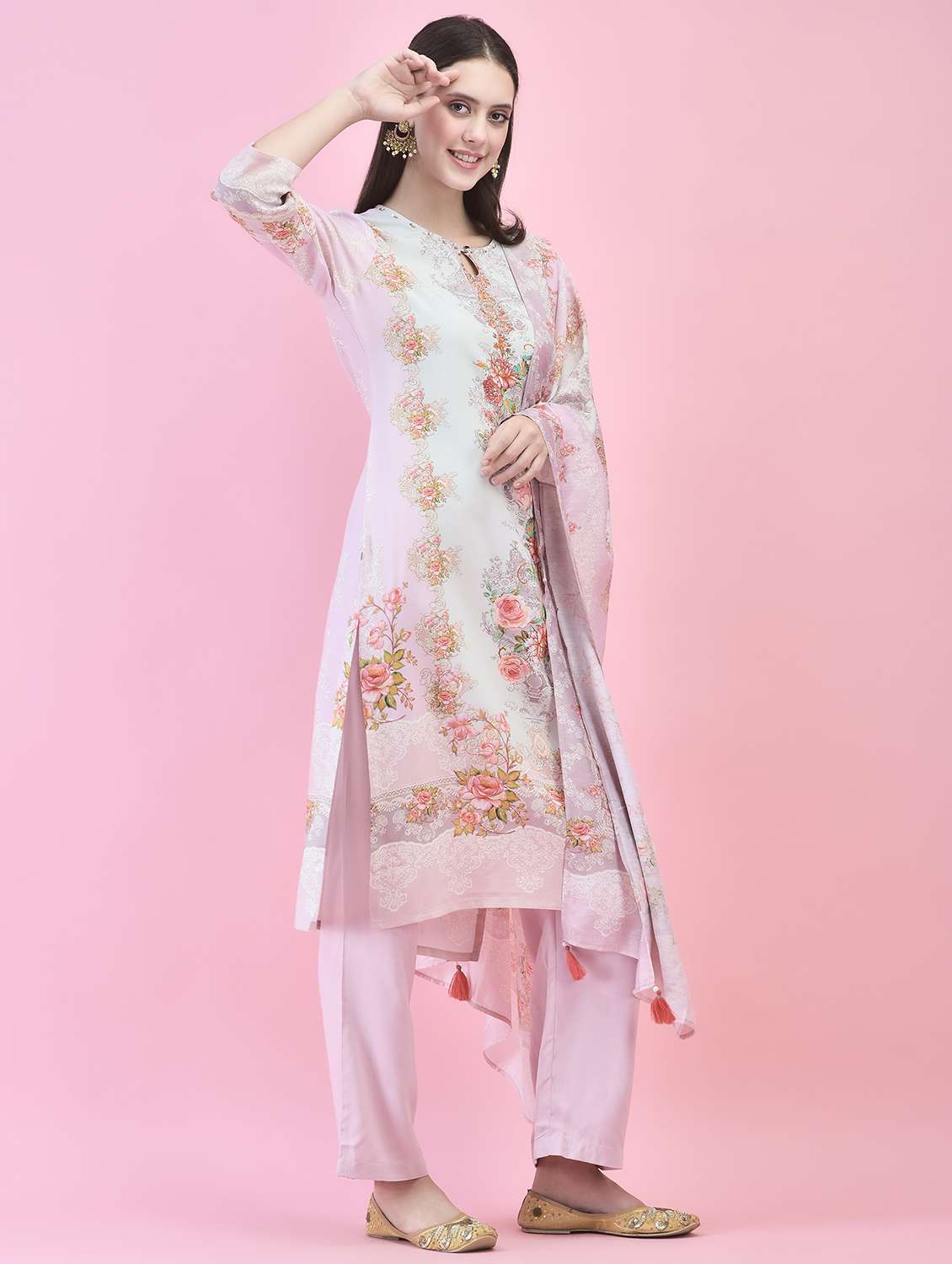 women floral printed kurta pant with dupatta set - 21353590 -  Standard Image - 2