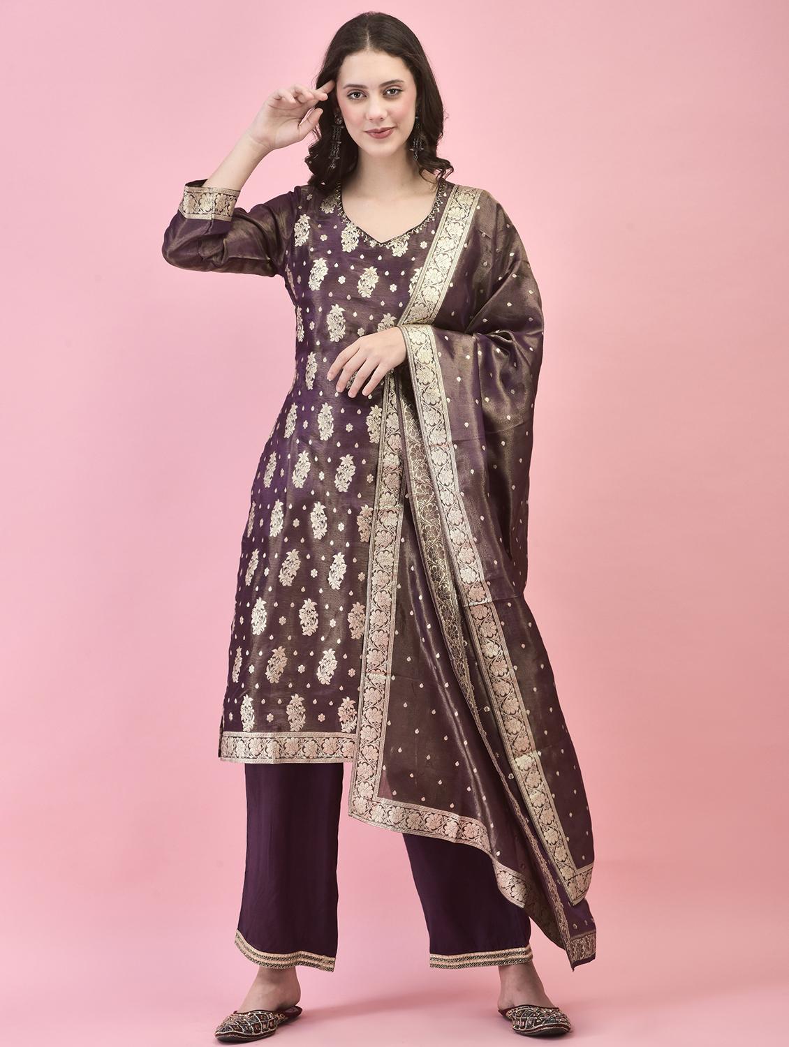 women kurta pant set with dupatta - 21353592 - Zoom Image - 0