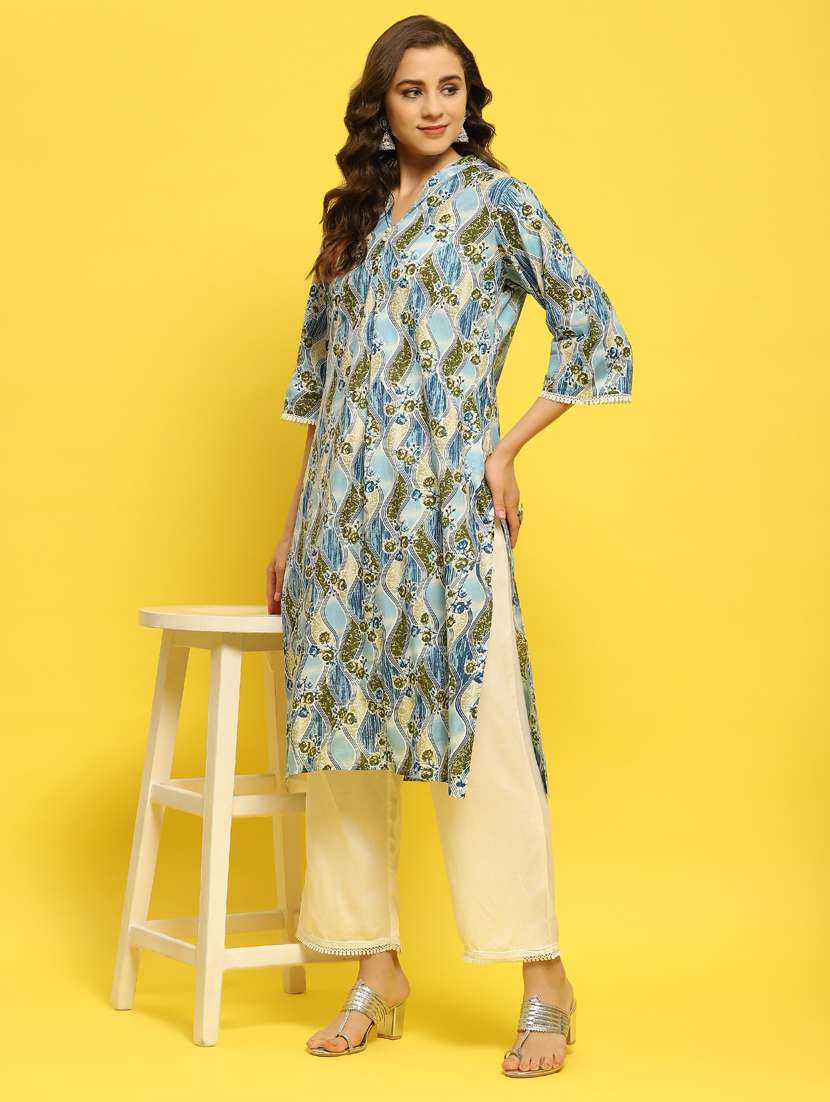 women floral printed kurta pant set - 21353675 -  Standard Image - 2