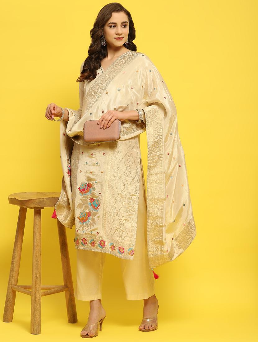 women self design kurta pant set with dupatta - 21353696 - Standard Image - 2
