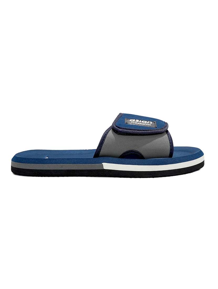 navy fabric slip on flip flops - 21353756 -  Standard Image - 2