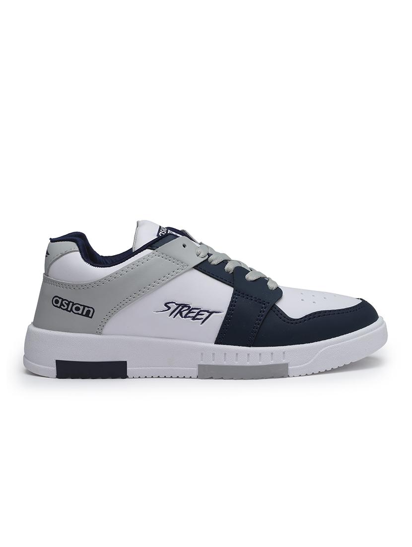 men grey color block lace up sneaker - 21353783 - Standard Image - 2