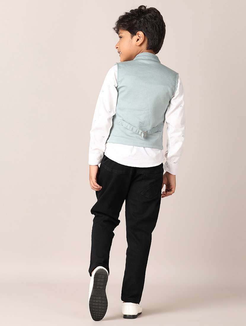 boys printed long sleeves shirt & jeans set - 21353865 - Standard Image - 2