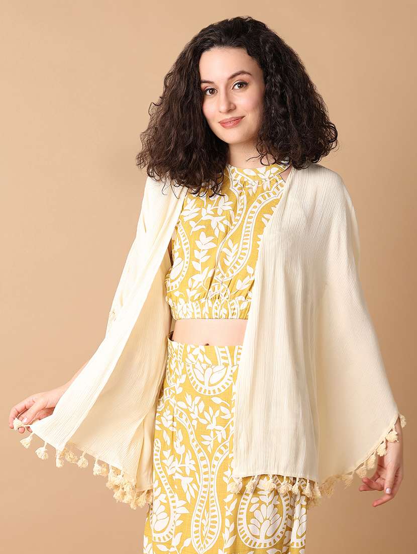 women off white cotton solids regular shrug - 21353875 -  Standard Image - 2