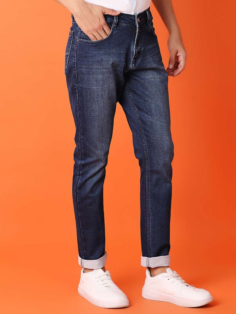 men mid rise plain slim fit jean - 21353932 -  Standard Image - 2