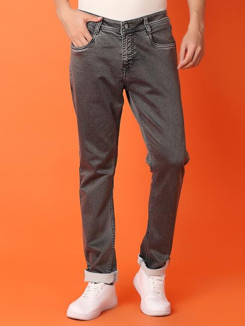 men mid rise plain slim fit jean - 21353933 - Standard Image - 0