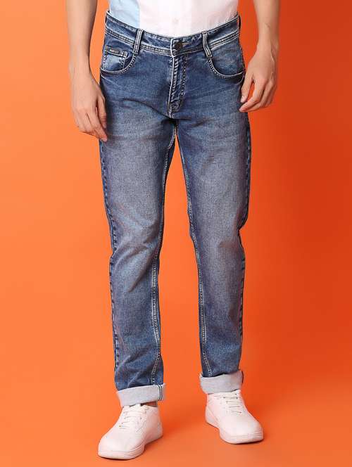 men mid rise plain slim fit jean - 21353937 - Standard Image - 0