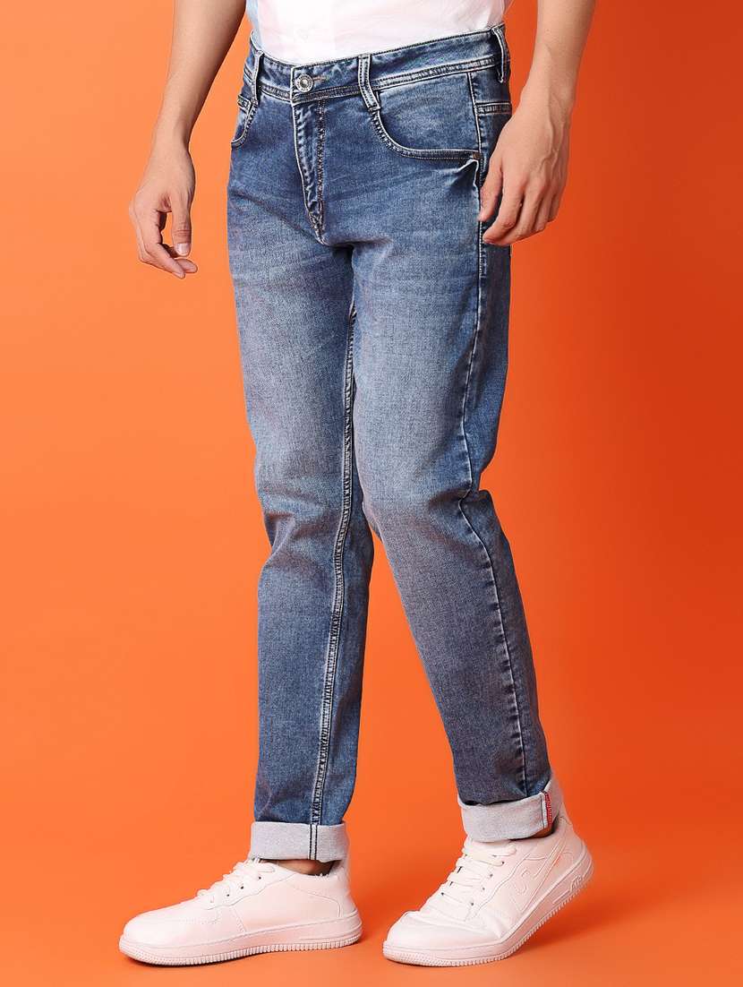 men mid rise plain slim fit jean - 21353937 - Standard Image - 2