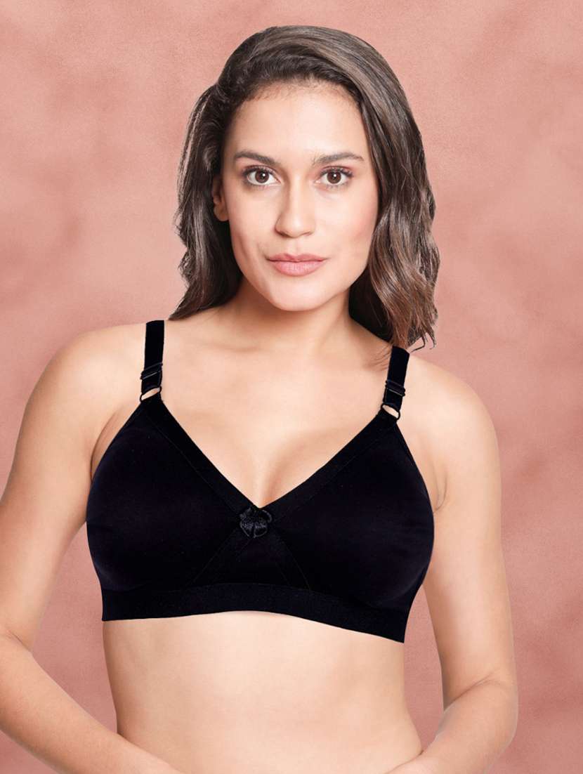 black poly spandex regular bra